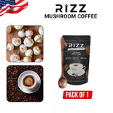 RIZZ Mushroom Coffee - 33 Servings - 198g - 6 Mushrooms, Boosts Immunity, Improves Energy and Focus